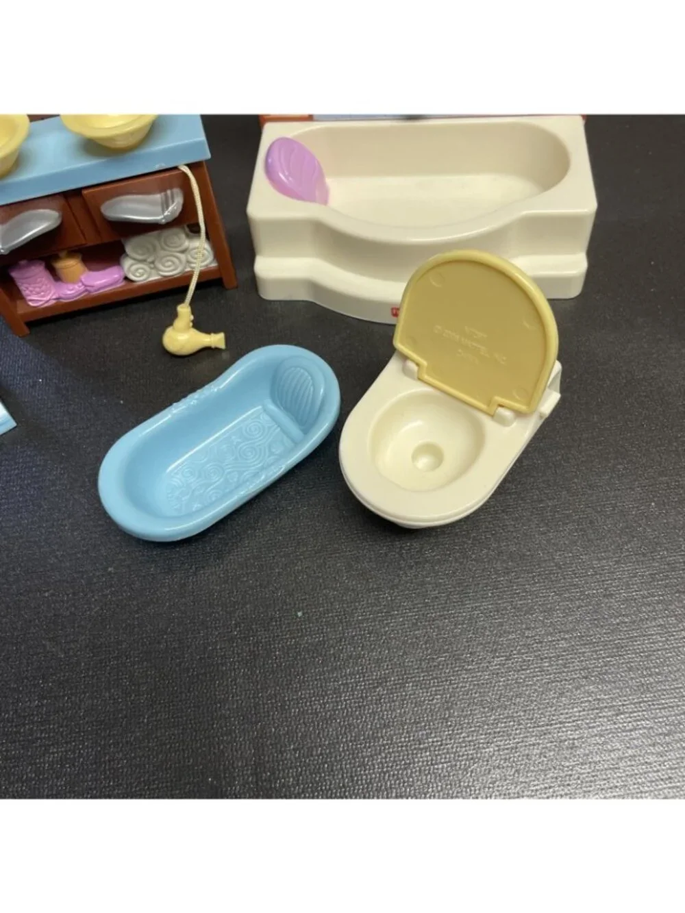 Fisher Price Loving Family Dollhouse Bathroom Lot Double Sink Toilet Bathtub